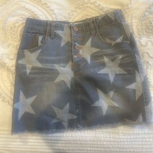 Toast jeans Stretch denim Grey star mini skirt